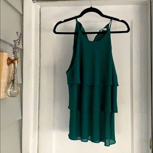 Teal/Green Ruffled Sleeveless Blouse Size M
